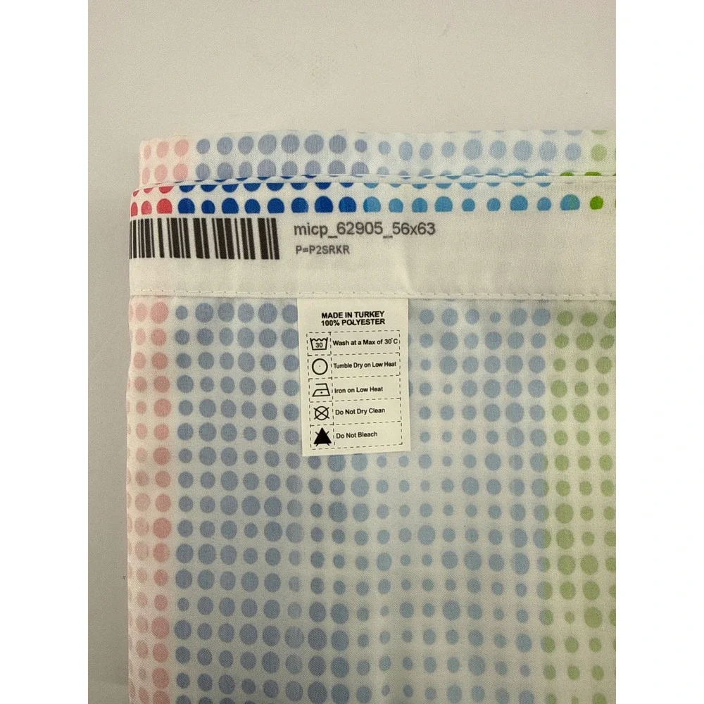 Ambesonne Multi Polka Dot Stripe Window Curtains 2 Panel Set 56x63 Rod Pocket